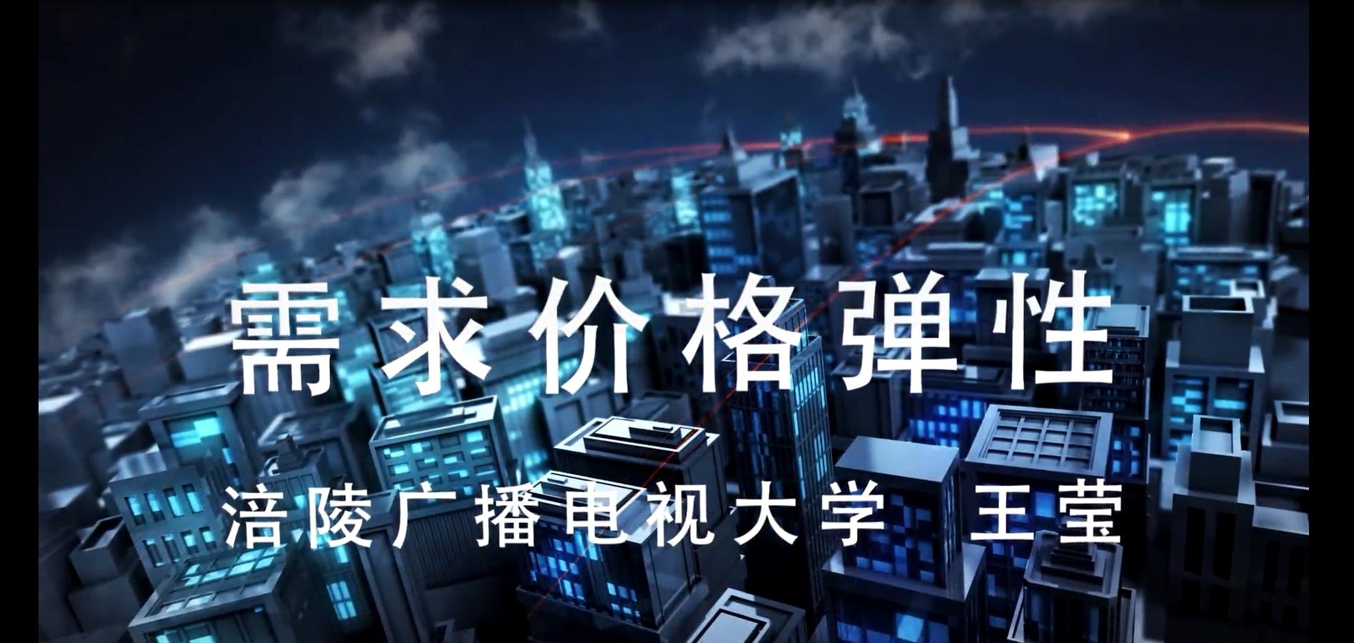 2017年微课 需求价格弹性 主讲：王莹